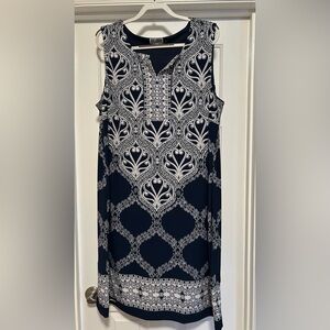 JM Collection Navy and White Mini Dress 3X